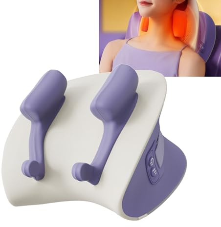 Nackenmassagegerät Elektrisch mit Wärme, 6D Shiatsu Massagegerät mit 3 Modi Entspannungskissen Kabelloses, Simulation einer Finger-Massage für Schulter Rücken Beine