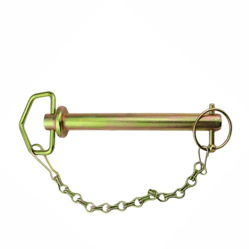 Bullone a innesto con catena zincato giallo – Bullone di rimorchio antiruggine con antiperdita – Bullone di sicurezza per macchine agricole, trattori e albero di spinta