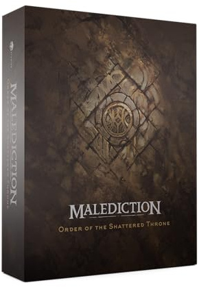 Malediction: Order of The Shattered Throne Strategiespiel Box Set, 80+ Premium Karten, 29 Standees, Terrain Pieces, Regelbuch