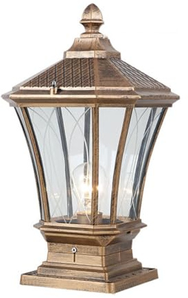 LumosPro Elegant Outdoor Glass Bollard Lamp Post with Oxide Bronze Finish - IP54 Waterproof Aluminum Light for Garden, Patio, and Entrance