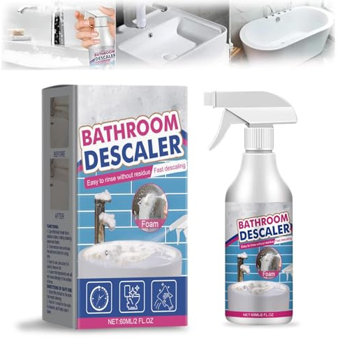 AIPWEYT Spray en mousse Descaler pour salle de bain - Multifonction - Extra puissant - Détachant pour les taches tenaces - Nettoyant pour cabine de douche - Pour égouts en verre, toilettes - 60 ml