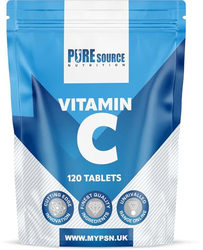 Vitamin C 1000mg Vegan Tablets | High Strength Ascorbic Acid 100% Pure British Pharmaceutical Grade | Non-GMO Gluten Free | Immune Support Supplement Energy for Men & Women (120 Tablets)