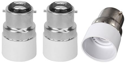 Fineled, Set da 3 convertitori per base per lampadina, per lampadine Edison a vite, raccordo BC da B22 a E14