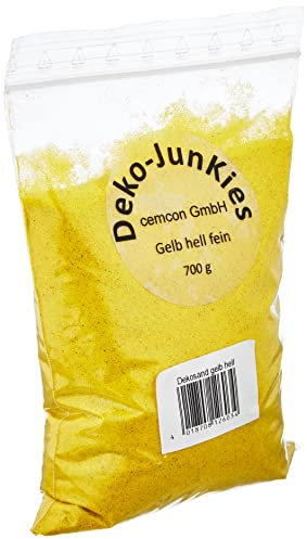 Deko-JunKies Sabbia Decorativa per bricolage, Sabbia di Quarzo fine (Giallo Chiaro)