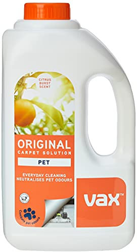 Vax Original Pet 1.5L Carpet Cleaner Solution, Stain Remover Shampoo, Citrus Burst Scent, Neutralises Pet Odours, 1-9-142054, White