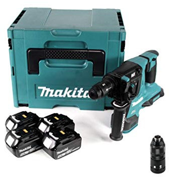 Makita DHR 281 T4J Akku Kombihammer 36V (2x 18V) 2,8J SDS plus Brushless + 4x Akku 5,0Ah + Makpac - ohne Ladegerät