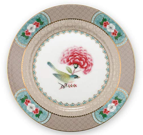 Pip Studio Blushing Birds Assiette à pain, kaki, 17 cm