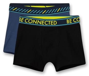 Sanetta Pojkar supersvarta hipshorts i ett bekvämt dubbelpack färger blå och svart, svart, 140 cm