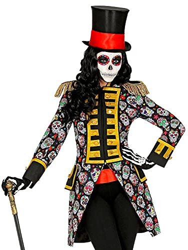Widmann 50812 50812-Dia de los Muertos Parade-Frack, Garde-Uniform, Dödsdag, jacka, kappa, cirkusdirektor, kostym, karneval, temafest, damer, flerfärgad, M