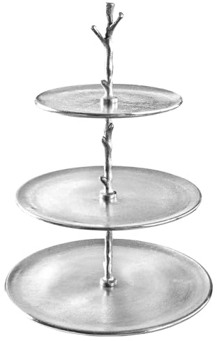 Etagere ABSTRACT - 50cm - silber - Metall-Aluminium-Legierung Unikat | Handgefertigt, 3 Etagen, Hammerschlag, pflegeleichte Oberfläche, Eyecatcher, Schmuckständer