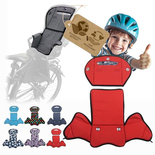 Ersatzbezug kompatibel mit Römer Kinderfahrradsitz – Weiches Ersatzpolster für Fahrradsitz Kinder – Sitzbezug, waschbar bei 30°C – Komfort Polster für Kinder Fahrradsitz (rot meliert (Modell 4))