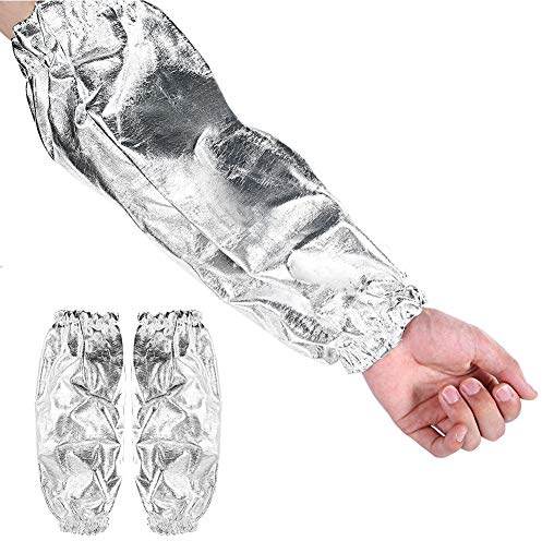 BTOSEP Armhitzebeständiger Handschuh, 1000 Grad Hitzebeständige Aluminiumfolie, Feuerfeste Oversleeve-Armschutz-Schutzhandschuhe