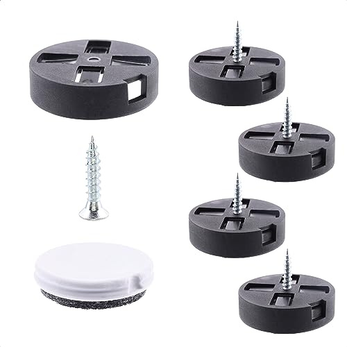 Wagner QuickClick® 2in1 Kunststoffgleiter/Filzgleiter zum Anschrauben - 4X Basis+Schraube+Gleiteinsatz austauschbar-Kunststoff/Filz - Equalizer Duo - Durchmesser Ø 25 mm -Made in DE - 16793099