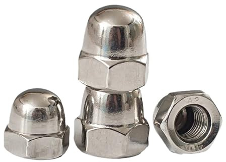 BUUV Fine Pitch Thread Acorn Cap Nut M8 M10 M12 M14 M16 M20 304 Stainless Steel Fine Tooth Decorative Dome Cap Nuts(M12x1.0(2Pcs))