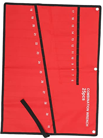 jojofuny Sacoche à Outils Multifonction en Nylon Oxford Rouge 25 Compartiments pour Électricien Pochette Suspendue, Support de Rangement Portable pour Réparation et Bricolage