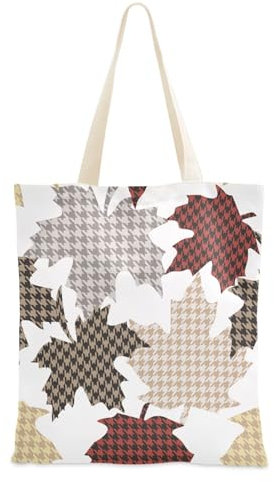 FRODOTGV Stoff-Tragetaschen mit Griffen, fallendes Ahornblätter-Muster, Tragetasche, Leinen-Geschenktasche, Damen-Tragetasche, Leinen-Tragetasche mit Taschen, einfarbig, Fallende Ahornblätter, 1 Size