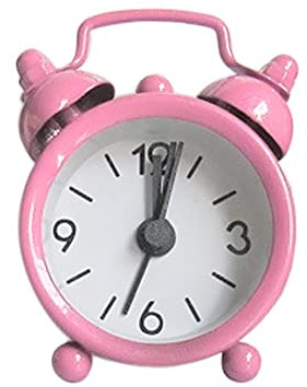 DACONGMING Wecker Digitaler wecker Wecker Analog Ohne Ticken Wecker Tragbarer Wecker Batteriebetrieben Kreative Uhr Niedlicher Kleiner Alarm Metallwecker Kleine elektronische Miniuhr (Rosa)