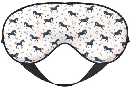 Augen-Schlafmaske für Damen und Herren, niedliche Cartoon-Pferd-Blumenblätter, weiche Reise-Augenmasken für Schlafmaske, Verdunkelung, verstellbare Schnalle, Schlafmaske für Damen und Herren, lustige