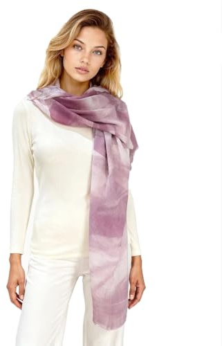 creazioni unique Sciarpa Donna in Bamboo Primavera Estate MADE IN ITALY - Foulard Sciarpa Donna Leggera e Traspirante (Fantasia Lilla)