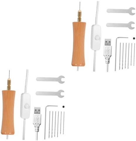 VILLCASE 2juegos Taladro Eléctrico De Resina Brocas De Repuesto Juego De Perforación Para Joyería y Manualidades Diseño Ergonómico y Multiusos