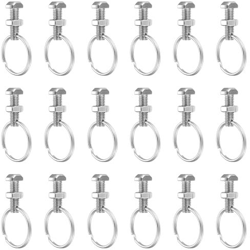 20 Sets Greenhouse Bolts and Rings, Cropped Head Nuts and Bolts, Aluminium Accessories, Create Anchor Point in Glazing Channels for Climbing Plants