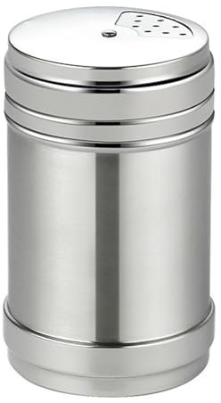 Nurnesy Tarros para especias, tarros de especias de acero inoxidable con tapa para esparcir, recipiente de almacenamiento para especias, giratorio manualmente (L)