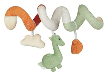 Sterntaler Spielzeugspirale Dino Rexi - Spielzeug aus weichem Feincord und Microfleece, zum Befestigen am Baby Bett - Spielzeug mit Rassel, bunt