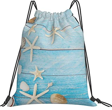 Maritimes Vintage Brett Seestern Herren Damen Zuziehbeutel Wasserdichte Sport Beutel Verstellbarem Turnbeutel Für Turnhalle Reise Schwimmen
