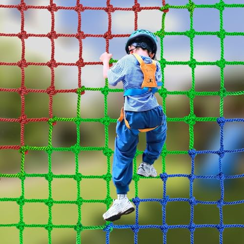 BERADNET Kletternetz Kinder Outdoor Polyester Kletternetz Spielplatz Klettergerüst Netz Strickleiter Krabbelnetz für Spielturm Kinderschaukel Spielplatz Baumhaus Hindernisparcours-Trainingszubehör