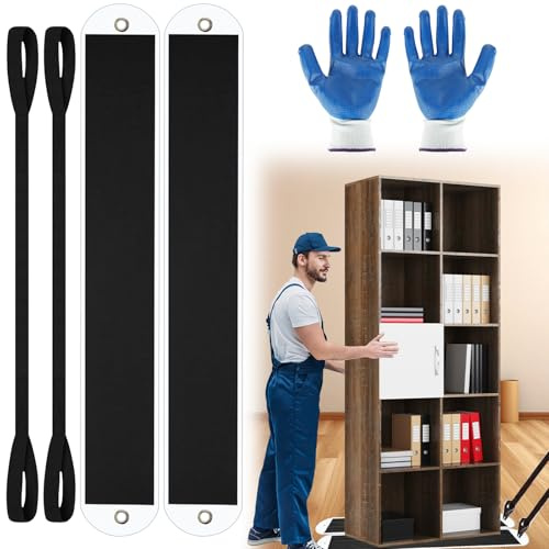 2 Pack Heavy Duty Long Furniture Sliders, Large Furniture Sliders for Carpet, Appliance Moving Sliders with Pull Strap, Pull Furniture Slides for Moving Furniture, Safes on Carpet and Hardwood Floor