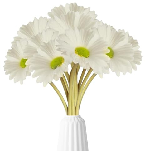 Hbbgdiy 12pcs da 15 pollici Gerbera artificiale steli da margherita in schiuma PU, bouquet Daisy di seta realistica per centrotavola di nozze, bouquet da sposa e decorazioni per feste domestiche