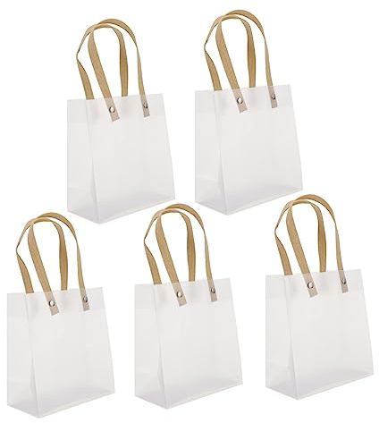 MUCKLILY 5stücke Transparente Verpackungstaschen Für Geschenke Hochzeits-süßigkeitentaschen Klare Tragetaschen Haltbares Material Leicht Und Praktisch