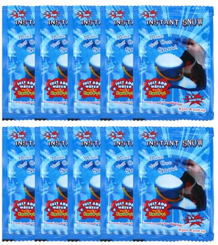 Hpbaggy 10 PCS Neve Finta, Neve Artificiale, Neve Finta per Decorazione, Decorazioni per la Coperta di Neve per Le Feste, Neve Artificiale per Interni, Esterni, per Decorazioni Natalizie (80g)