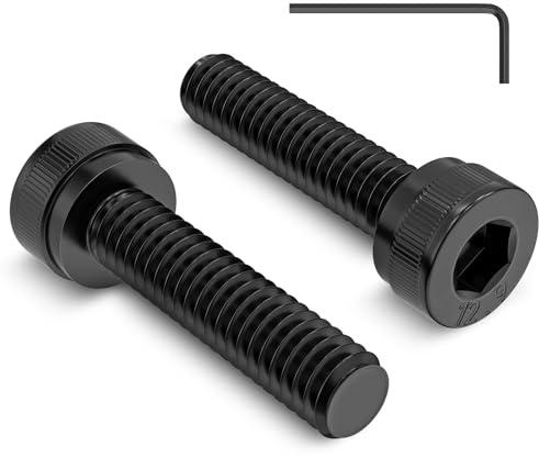 Viti a testa cilindrica, M4 x 16 mm, 120 pezzi, viti a testa cilindrica con esagono incassato, viti M4, colore nero, in acciaio al carbonio, filettatura completa con chiave