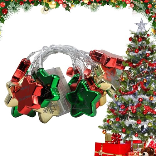 Générique Ghirlanda luminosa di Natale | Ghirlanda a LED con palline decorative | ornamenti luminosi multicolori per interni esterni e pareti, scale, porta , feste