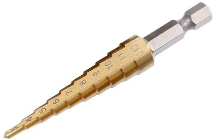 WUUKEPSG 3-12/4-12/4-20Mm Hss Straight Groove Step Drill Bit Setcoated Wood Metal Hole Cutter Core Drill Bit Set/Black 4-32