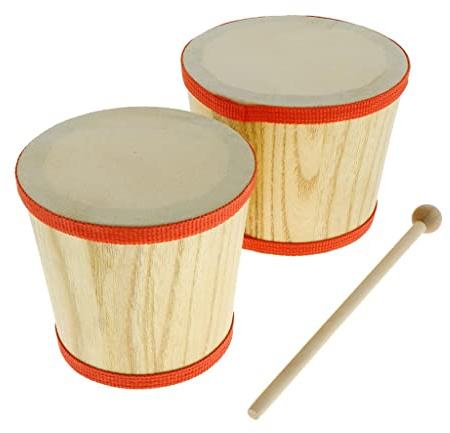 Children Percussion Toy Wooden Bongo Hand Drum