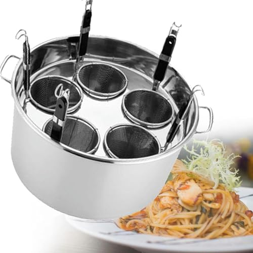 Generisch Pentole per pasta in acciaio inox, pentola per pasta in acciaio inox, pentola per zuppa e pasta, multiuso con cestello, con coperchio
