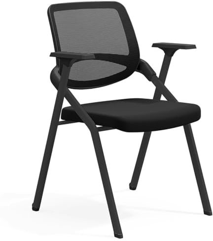 Modern kontorsstol med bord och hjul Hopfällbar fåtölj för hemmakontor, skola, konferensrum, ergonomisk skrivbordsstol för utbildning och vardagsrumsmöbler