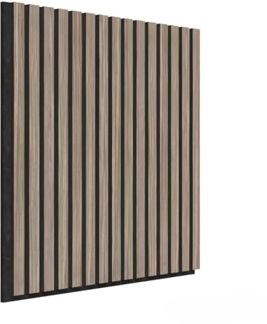 Artika Sonolok Acoustic Wood Slat Wall Panels – Sound Absorbing Decorative Wall Panels, Modern Slatted Feature Wall Kit for Living Room, Bedroom, Office & Home Studio (Pack of 4)