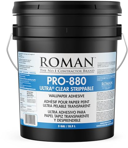 Roman Ultra® Clear Strippable Wallpaper Adhesive, PRO-880 (5 Gallons - 1,650 sq. ft.)