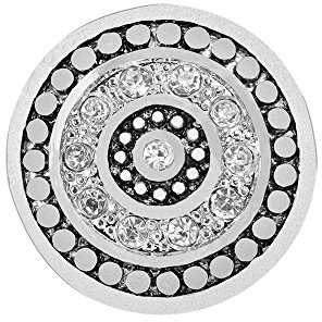 Quiges Damen Click Button 18mm Chunk Versilbert Kristall Zirkonia für Druckknopf Zubehör