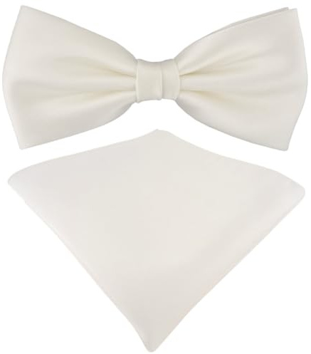 TigerTie Satin Fliege Einstecktuch in einfarbig Uni + Aufbewahrungsbox