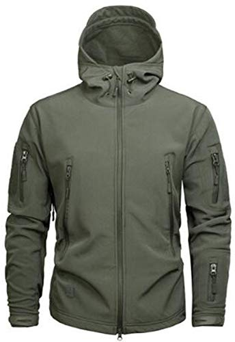 SZAWSL Veste militaire imperméable en softshell pour homme avec doublure en polaire, Camouflage, Veste tactique,3XL,Vert armée