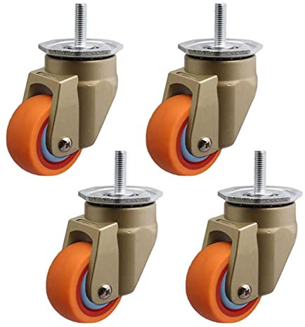 Dance angel 4 Schwerlastrollen 400kg Gewinde M8 Möbel Industrie Lenkrollen 2 Zoll (50 mm) Rollenräder einfädeln, 360 ° Schwenken Universal Geräuschlose PU Schwerlast Rollen Für Trolley Werkbank