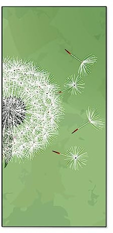 banjado® Magnettafel 37 x 78cm / Magnetwand aus Metall/Magnetpinnwand als Memoboard/Pinnwand Magnettafel Küche, Büro, Kinderzimmer inkl. 4 Magnete & Montageset - Motiv Pusteblume 3