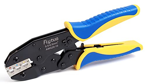 Flytuo Crimping Tool for Heat Shrink Connectors, AWG 20-10/0.5-6mm² Professional Wire Crimper, Wire Crimp Tool for Electrical and Automotive Use, Reliable Connections