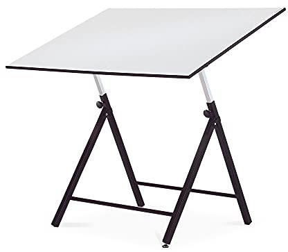 Rocada | Mesa de Dibujo técnico i Profesional para Estudiantes | Estable | Estructura metálica Plegable y Regulable para Trabajar hasta 130 cm | Incluye Tablero Blanco de Melamina de 80 x 120 cm