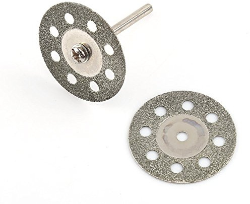 10 Pezzi Dremel Lama Diamantata, Utensili Rotanti da 30mm con Mandrino da 2 Pezzi da 3mm 8 Fori Diamantati per Utensile Rotante per Sega Circolare