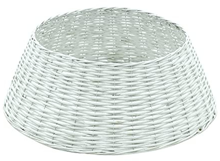 Stilè Copri Base per Albero di Natale in Vimini D.49/69xH.26 cm. (Bianco)